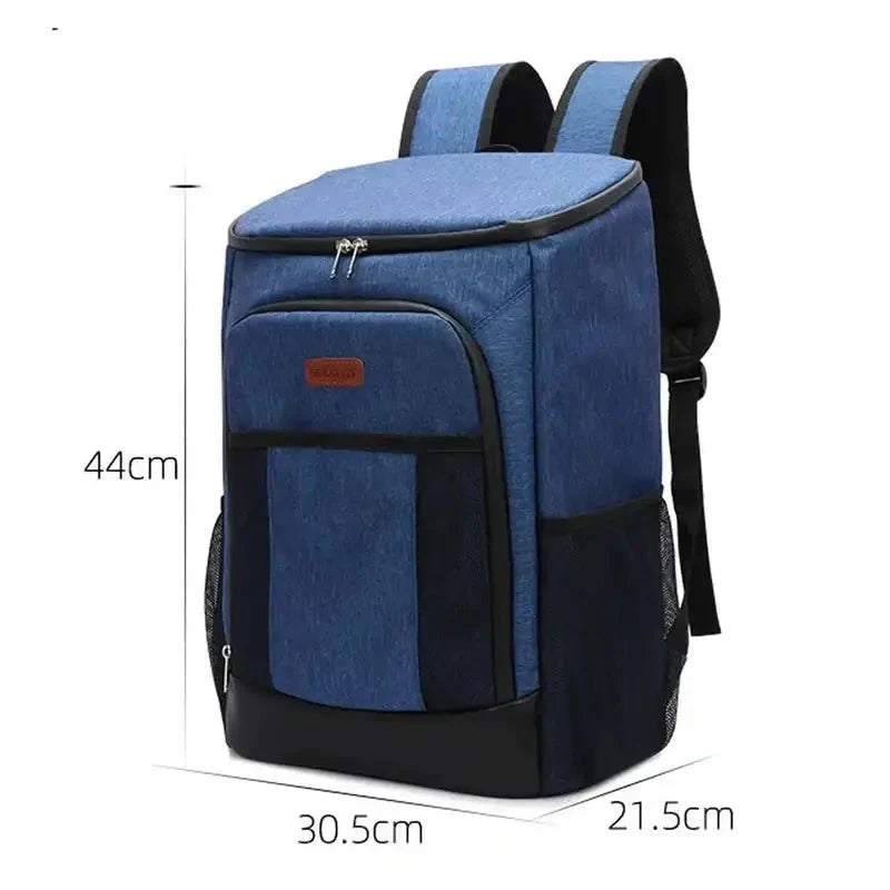 Sac à dos picnic isotherme bleu avec compartiments isolants et multiples