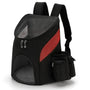 Sac à dos pour chat adulte noir avec accents en mesh rouge et multiples compartiments
