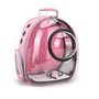Sac a dos pour chat avec hublot rose, porte-chat en backpack avec fenêtre en bulle et ventilation