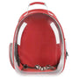 Sac a dos pour chat transparent avec porte-boussole rouge et fenêtre en bulle claire