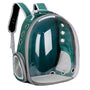Sac à dos pour chat transparent en vert teal avec ventilation et poches en mesh