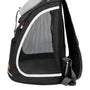 Sac à dos pour chien noir avec fenêtres en mesh et garniture blanche