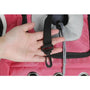 Sac à dos pour chien rose avec clip de laisse noir et ouverture à cordon ajustable