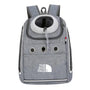 Sac à dos pour chien gris avec ouverture supérieure, trous de ventilation et panneaux en mesh
