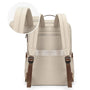 Sac à dos pour ordinateur 15,6 pouces beige avec bretelles marron réglables