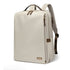 Sac à dos pour ordinateur 15,6 pouces gris clair avec accents marron et plusieurs poches zippées