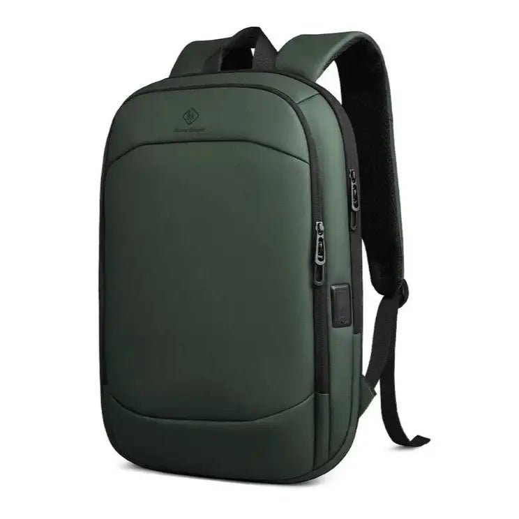 Sac à dos pour ordinateur 17 pouces BackGuard en vert foncé étanche avec ports USB
