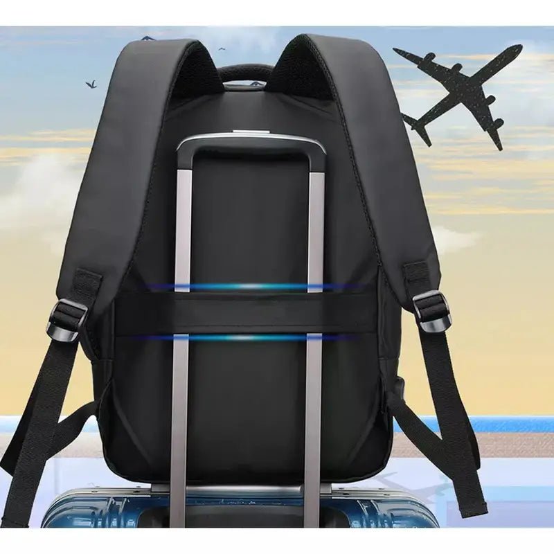 Sac à dos pour ordinateur portable homme noir avec manchon trolley pour voyage