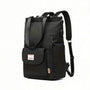 Sac à dos pour PC 15,6 pouces léger en toile noire avec poches multiples et bretelles