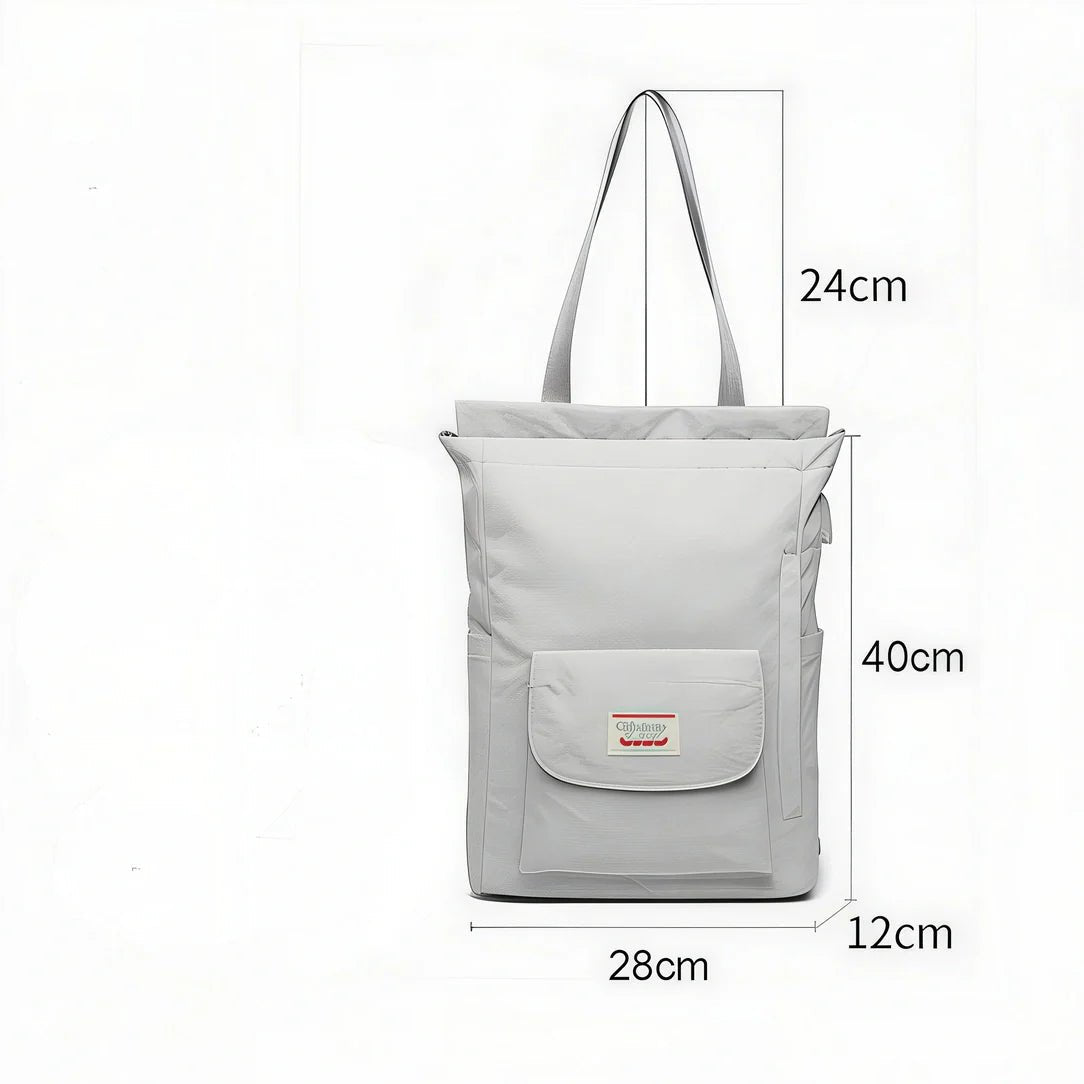 Sac à dos pour PC 15,6 pouces léger avec sac convertible gris clair et poche frontale