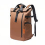 Sac à dos pour pc homme TangoColl 16 en brun avec bretelles et zips noirs