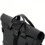 Sac à dos pour pc homme TangoColl 16 en cuir noir avec poignée et boucle