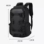Sac à dos pratique noir tactique avec multiples sangles et compartiments, 49x29x13 cm