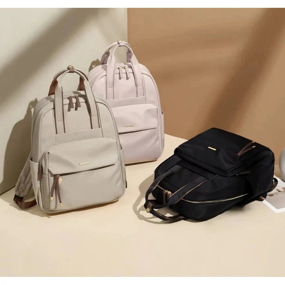 Trois sacs à dos tendance pour femme en couleurs neutres pour un style pratique