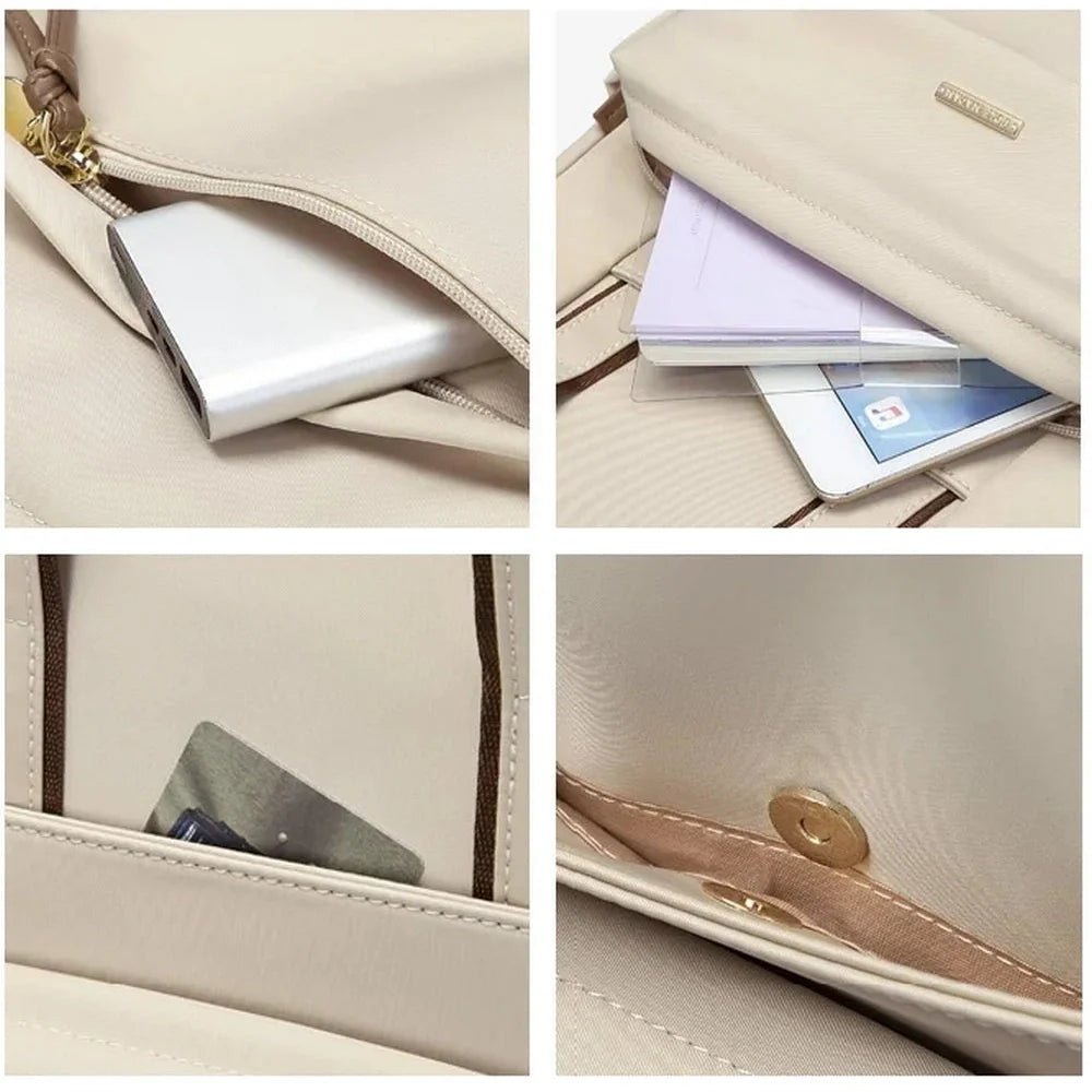 Sac à dos pratique pour femme avec plusieurs compartiments et fermeture magnétique
