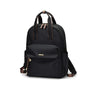 Sac à dos pratique pour femme en nylon noir avec poignées supérieures et zips dorés