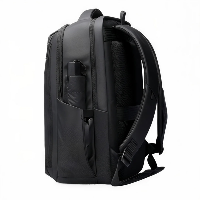 Sac à dos professionnel de travail PC 15.6 pouces WorkFlow noir étanche avec poche latérale