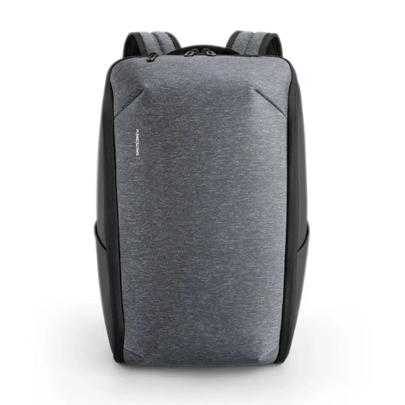 Sac à dos professionnel femme gris et noir avec bretelles rembourrées et compartiment zippé