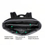 Sac à dos Quasar I 16 pouces Ryden ouvert montrant compartiments pour tablette PC et rangement
