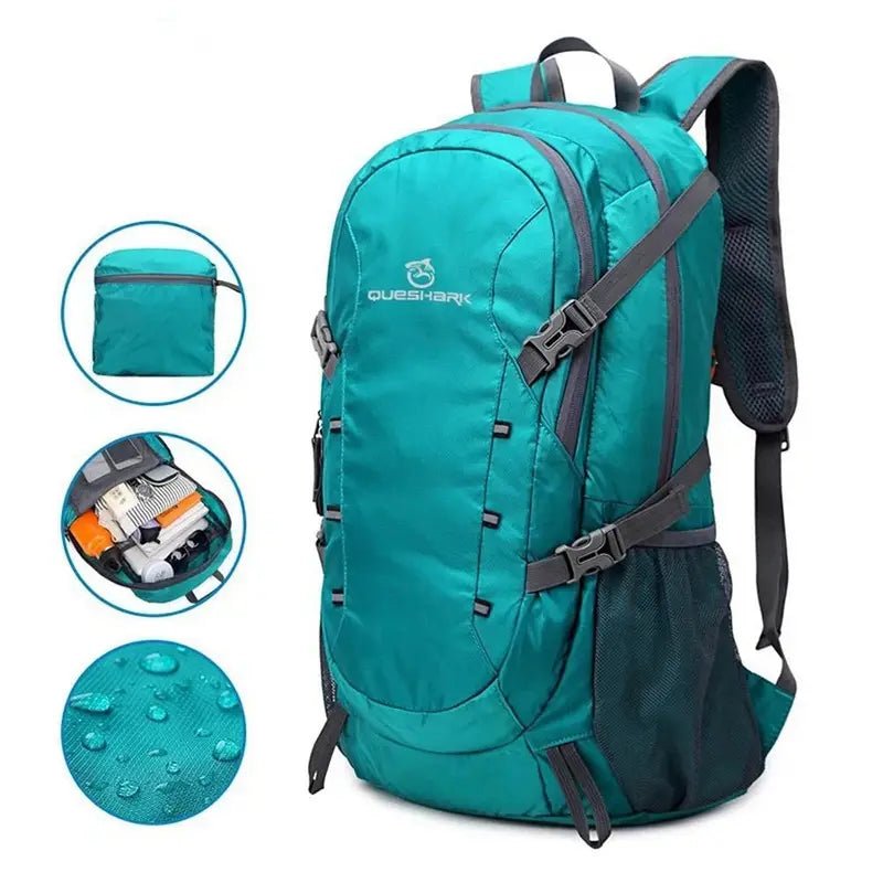 Sac à dos randonnée étanche vert teal pliable et imperméable pour outdoor