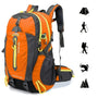 Sac à dos randonnée femme 40l orange et gris avec accents jaunes pour trekking