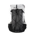 Sac à dos randonnée femme ultra léger gris clair et noir avec poche en filet et poches latérales