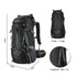 Sac à dos randonnée homme 50l noir avec compartiments multiples et bretelles ajustables