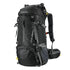 Sac à dos de randonnée homme 50l noir avec bretelles grises et plusieurs compartiments