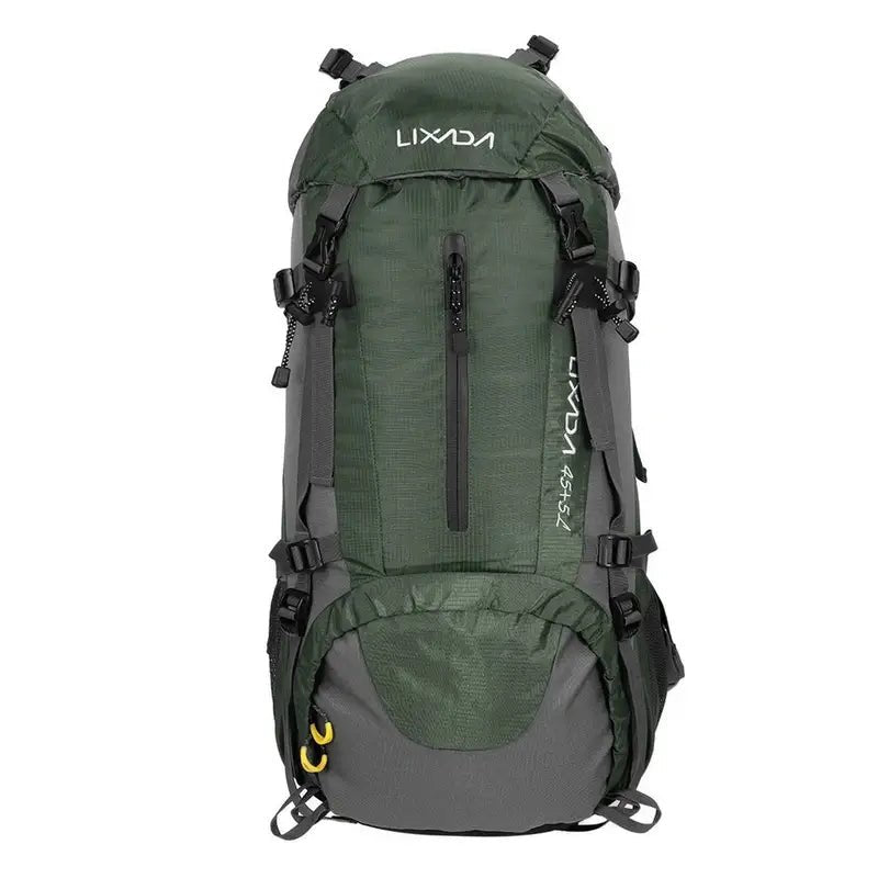 Sac à dos randonnée homme 50l vert et gris avec sangles de compression