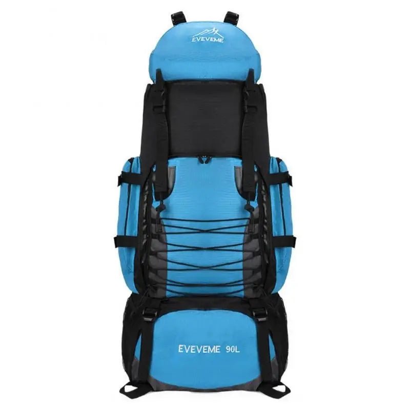 Sac à dos randonnée homme 90l bleu et noir avec cordons élastiques pour l’extérieur