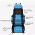 Sac à dos randonnée homme 90l bleu avec compartiments de rangement extérieurs