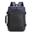 Sac à dos rectangulaire 25l bleu marine et noir avec multiples compartiments et options de transport