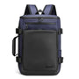 Sac à dos rectangulaire 25l bleu marine et noir avec multiples compartiments et options de transport