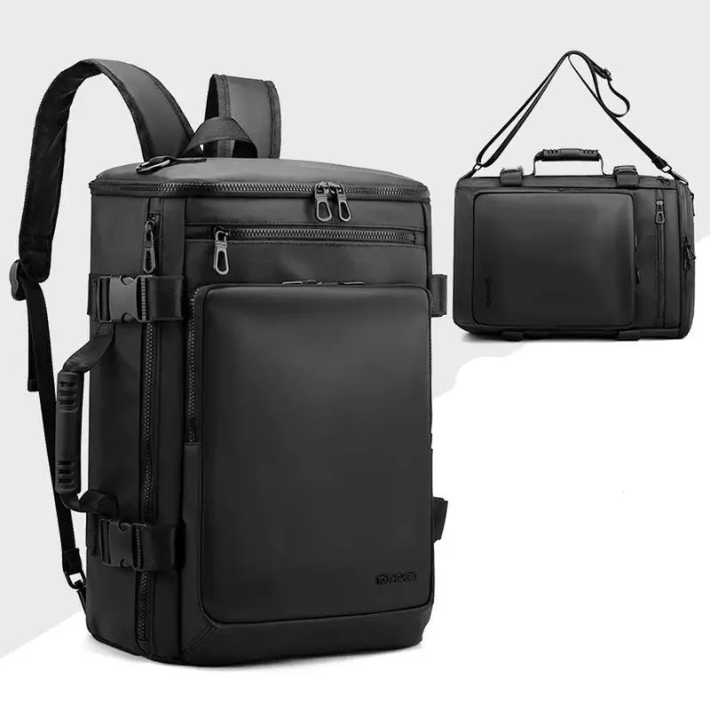 Sac à dos rectangulaire 25l et sac de voyage convertible noir avec bandoulière
