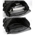 Sac à dos rectangulaire 25l en tissu noir avec plusieurs compartiments et doublure rayée
