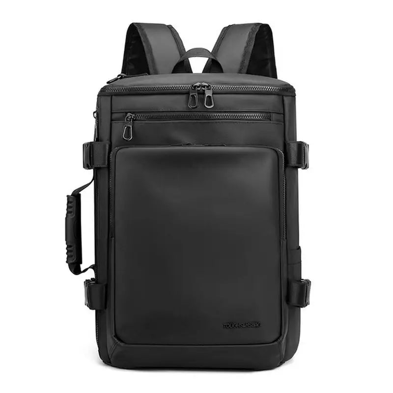 Sac à dos rectangulaire 25l noir avec multiples compartiments et sangles de compression