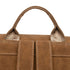 Poignée de sac à dos rectangulaire en cuir synthétique marron avec couture visible