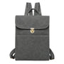 Sac à dos rectangulaire en cuir faux gris avec fermoir métallique doré