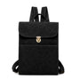 Sac à dos rectangulaire en cuir noir avec fermeture à clip en or-tone