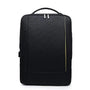 Sac à dos rectangulaire pour PC 15,6 pouces noir avec poignée, zippers argentés et bande or