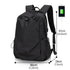 Sac à dos rentrée noir avec port de chargement USB externe et poches latérales