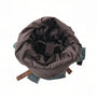 Sac à dos rétro roll top en tissu avec poche interne, cuir marron foncé