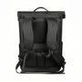Sac à dos roll top noir avec bretelles rembourrées et panneau dorsal pour ordinateur portable
