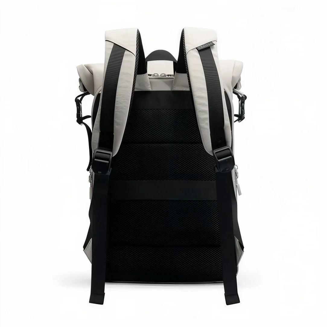 Sac à dos roll top de ville 21L BG Tech X gris et noir avec filet dorsal