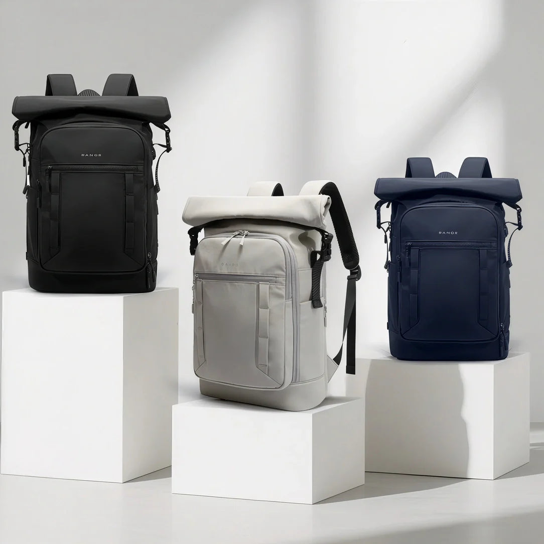 Sac à dos roll-top de ville 21L BG Tech X en nylon noir durable