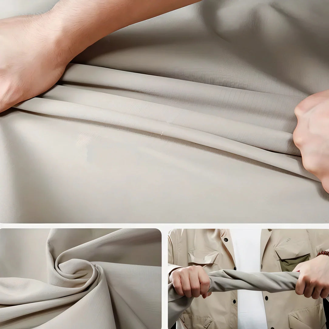 Tissu coton beige lisse et brillant du sac à dos roll top de ville 21L BG Tech X