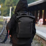 Sac à dos roll top homme HK21 avec poche verticale zippée à l’avant
