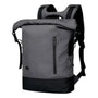 Sac à dos roll top homme HK21 gris et noir avec poche avant et port USB externe