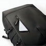 Sac à dos roll top imperméable noir en nylon avec ordinateur portable argenté