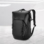 Sac à dos roll top Kingsons Black Edition résistant aux intempéries avec compartiments et accents réfléchissants